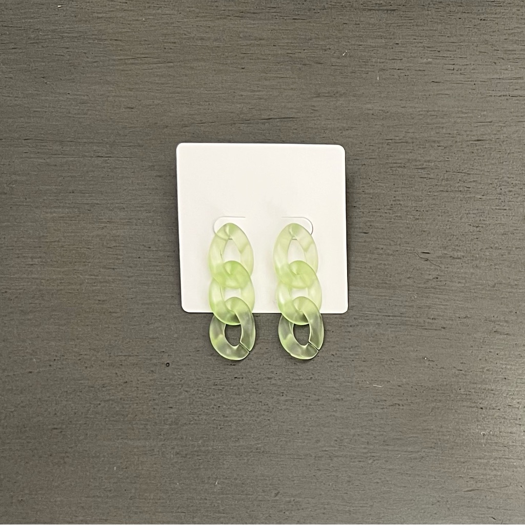 Mint Green Acrylic 3 Tier Chain Link Pop Of Color Lightweight 2